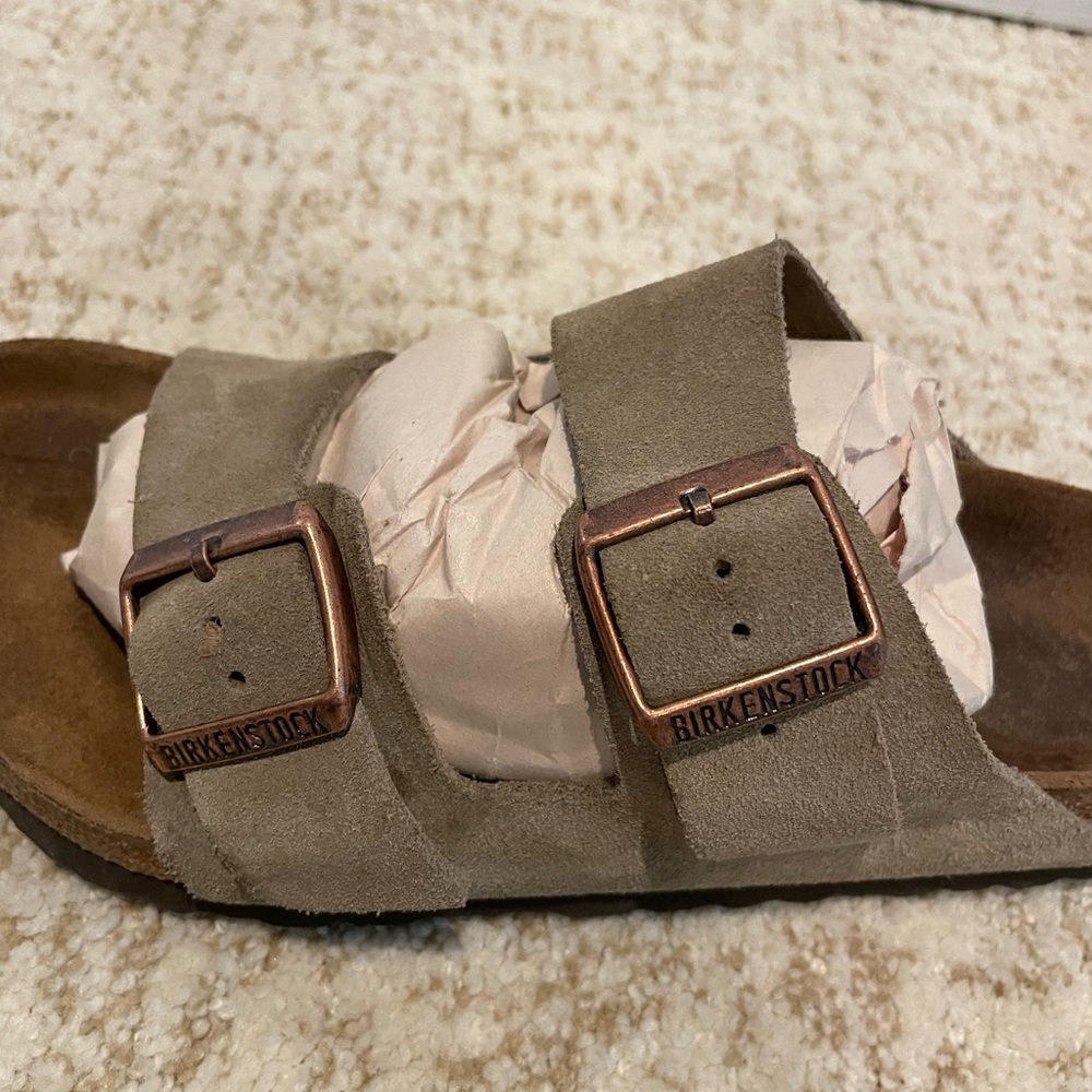 Birkenstock Taupe Suede Sandals